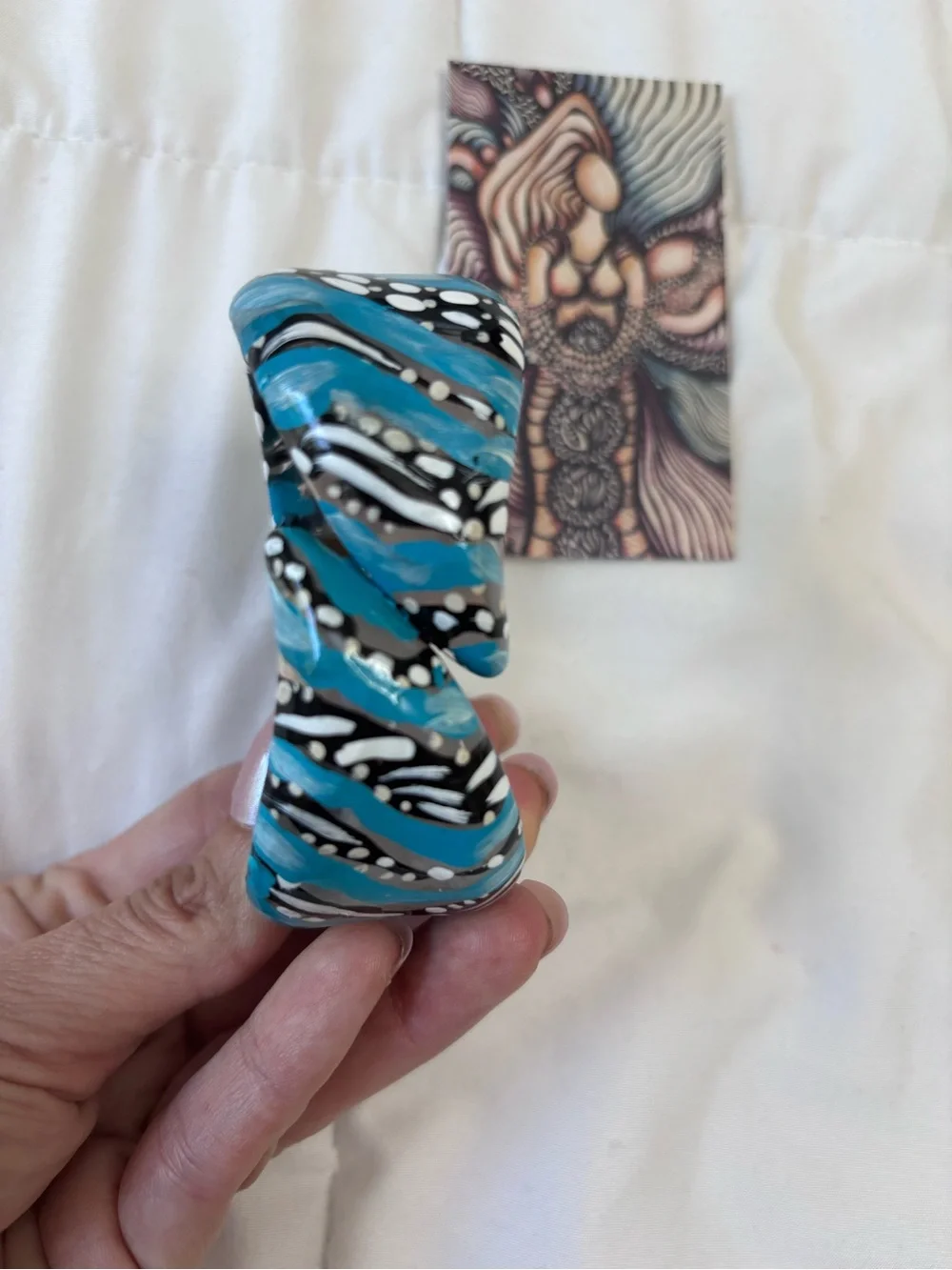 Hand-Painted Turquoise Resin Bangle Bracelet - Women Jewelry